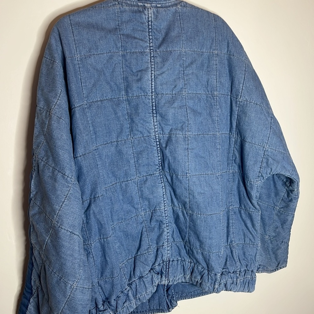 Free People Dolman Quilted Knit Jacket, Cali Indigo xL - Picture 11 of 13
